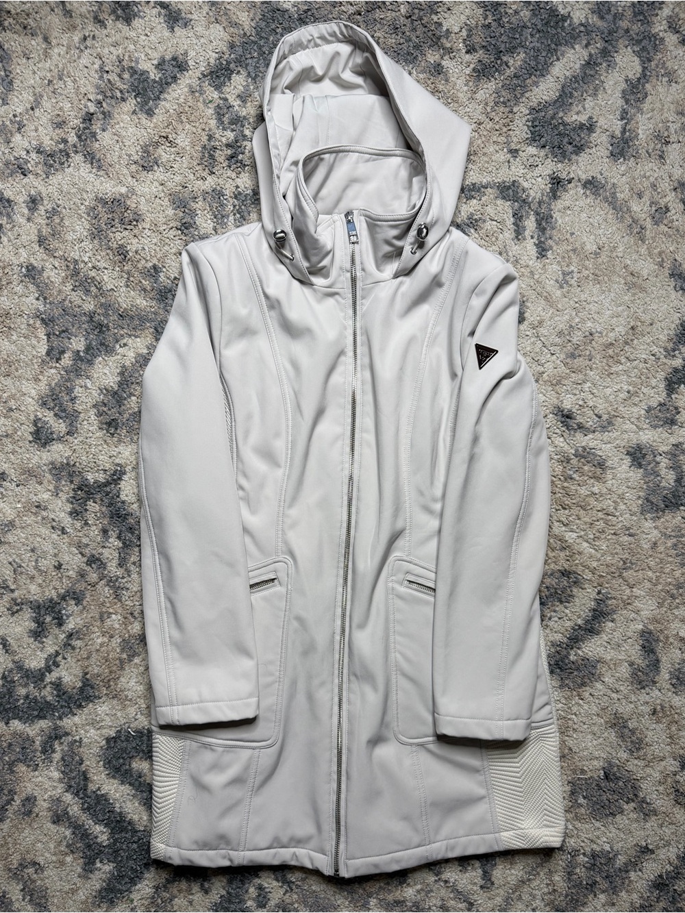 Guess Women's White Hooded Trench Coat